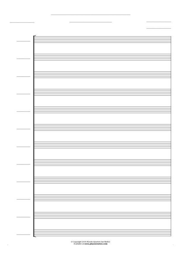 Free Blank Sheet Music - Score for 12 voices