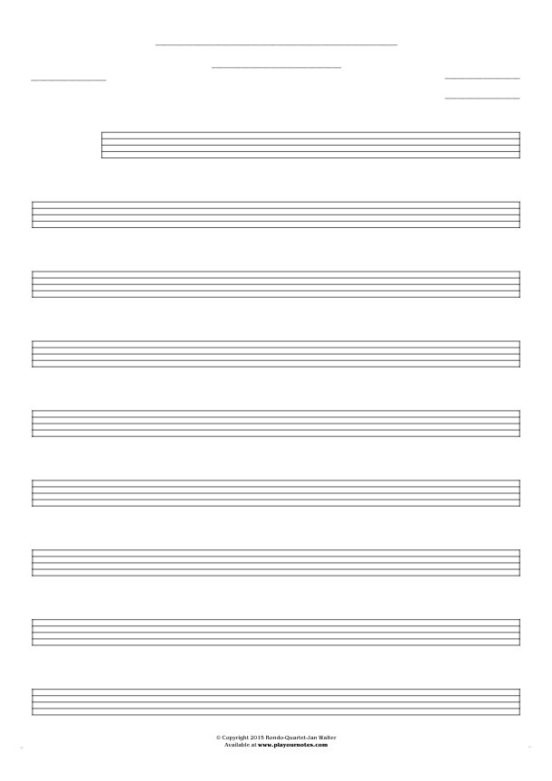 Free Blank Sheet Music - Notes for any instrument - large staves