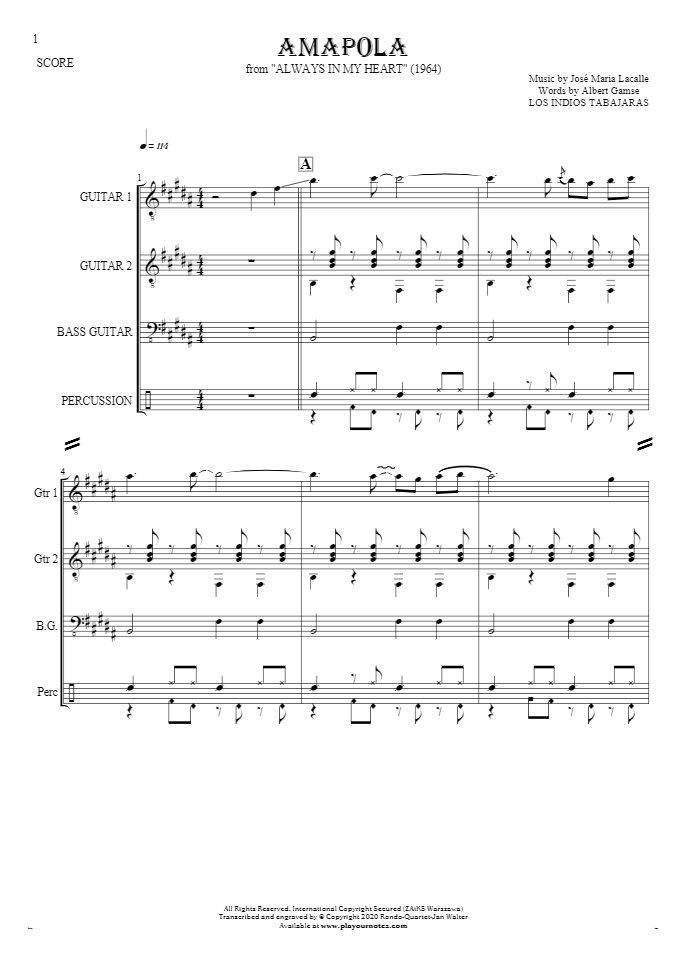 Amapola - Score