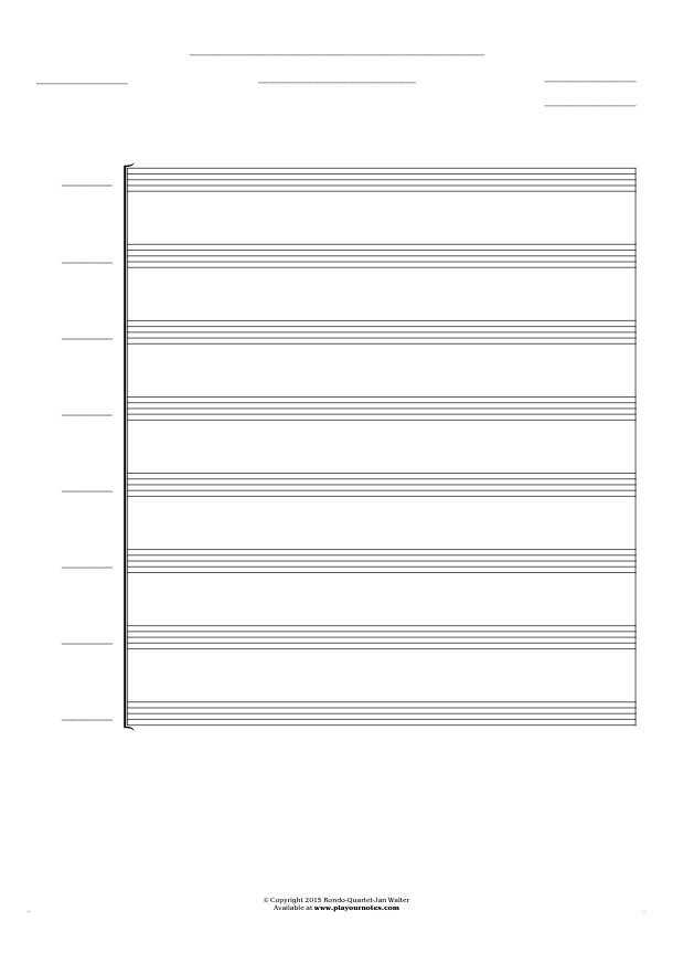 Free Blank Sheet Music - Score for 8 voices