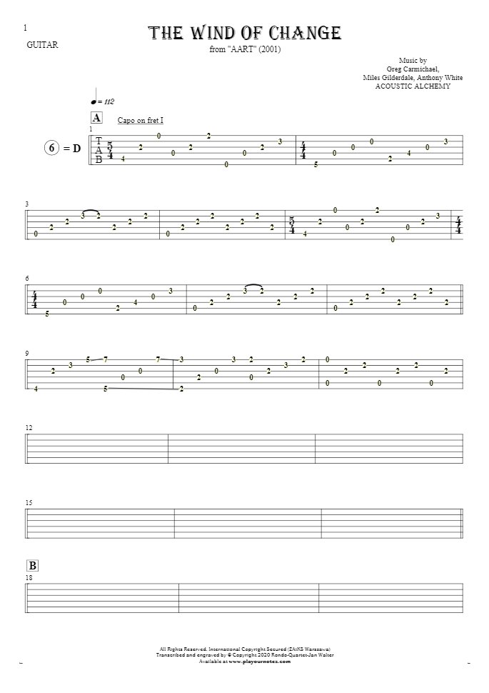 winds of change guitar chords