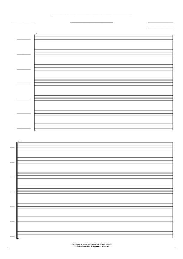 Free Blank Sheet Music - Score for 7 voices