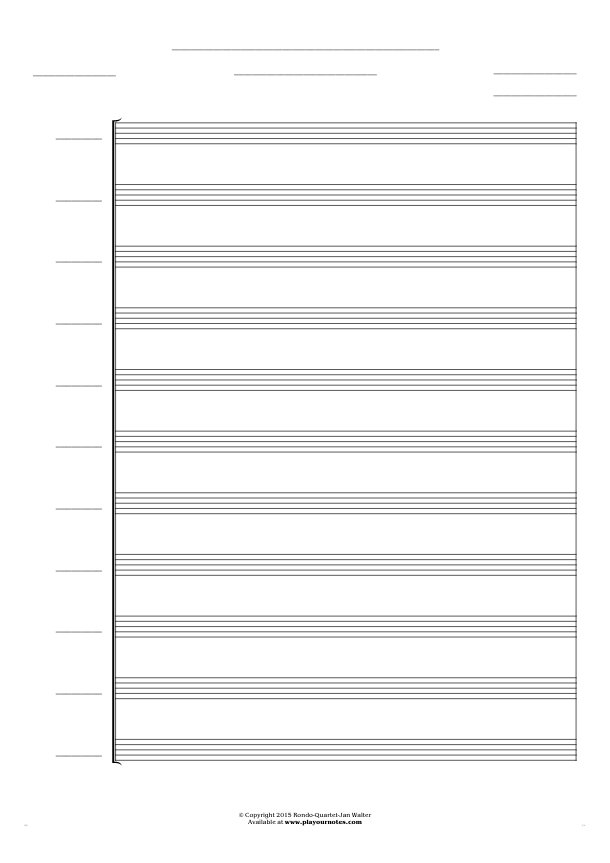 Free Blank Sheet Music - Score for 11 voices