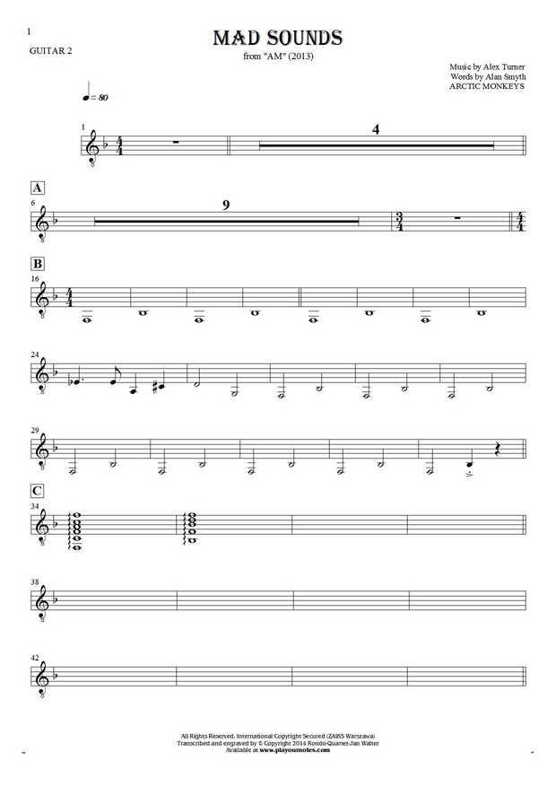 Mad Sounds - Notes for guitar - guitar 2 part