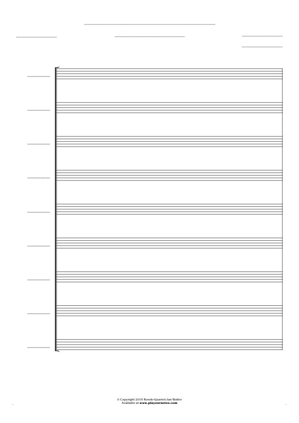 Free Blank Sheet Music - Score for 9 voices