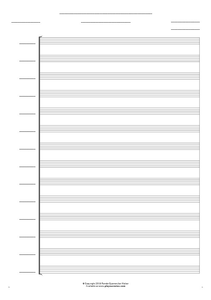 Free Blank Sheet Music - Score for 14 voices 