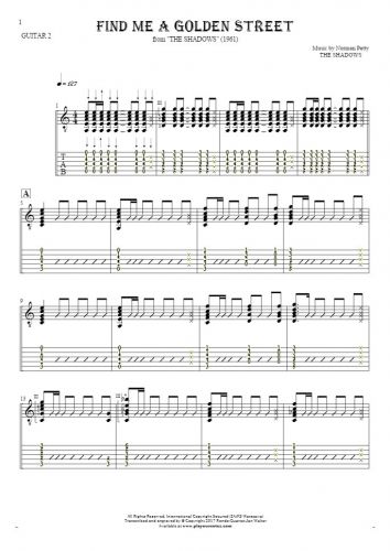 Find Me A Golden Street - Notes and tablature for guitar - guitar 2 part