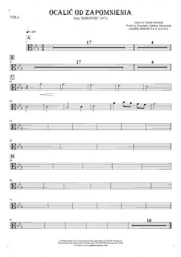 To Save from Oblivion - Notes for viola