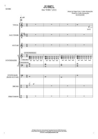 Jubel - Score with tenor saxophone