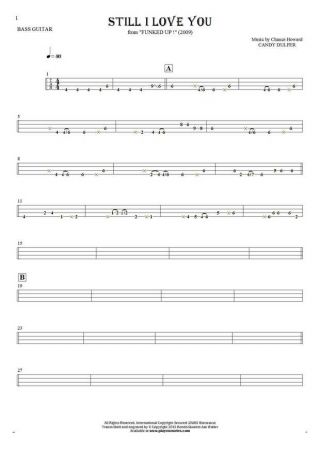 Still I Love You - Tablature for bass guitar