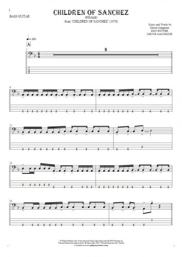 Children Of Sanchez - Finale - Notes and tablature for bass guitar