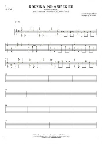Rodzina Połanieckich - Tablature (rhythm. values) for guitar solo (fingerstyle)