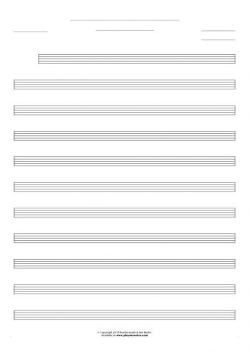Free Blank Sheet Music - Notes for any instrument - medium staves
