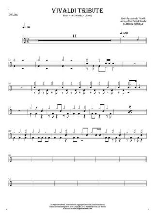 Vivaldi Tribute - Notes for drum kit