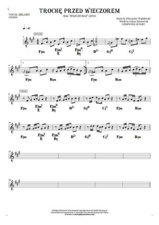 Trochę przed wieczorem - Notes and chords for solo voice with accompaniment