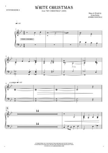 White Christmas - Noten für Synthesizer - String Ensemble