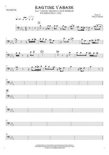 Ragtime Vabank - Notes for trombone