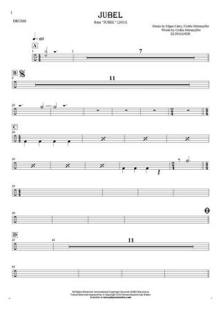 Jubel - Notes for drum kit