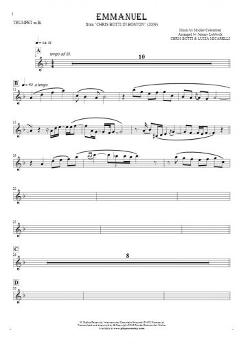 Emmanuel - Notes for trumpet