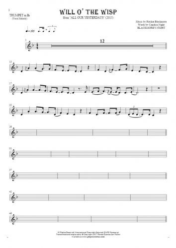 Will O' The Wisp - Noten für Trompete - Melodielinie