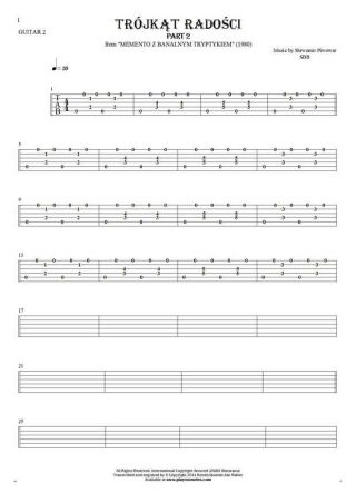 Trójkąt radości - Tablature for guitar - guitar 2 part