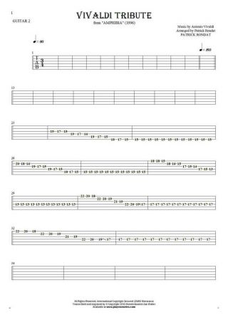 Vivaldi Tribute - Tabulatura na gitarę - partia gitary 2