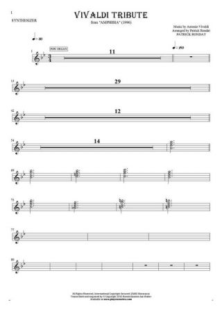 Vivaldi Tribute - Noten für Synthesizer - Pipe Organ