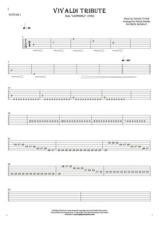 Vivaldi Tribute - Tablature for guitar - guitar 1 part