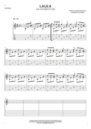 Die Puppe - Noten und Tabulatur für Gitarre solo (fingerstyle)