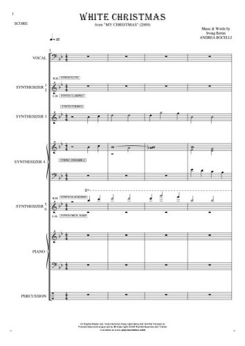 White Christmas - Score with vocal in bass clef