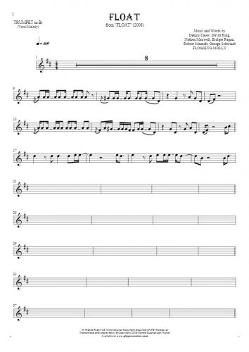 Float - Notes for trumpet - melody line