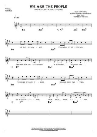 We Are the People - Notes, lyrics and chords for solo voice with accompaniment