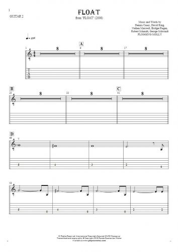 Float - Noten und Tabulatur für Gitarre - Gitarrestimme 2