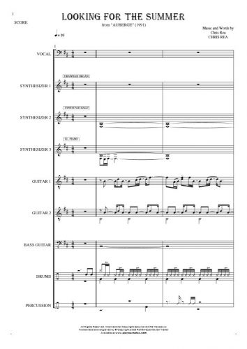 Looking For The Summer - Score with vocal in bass clef