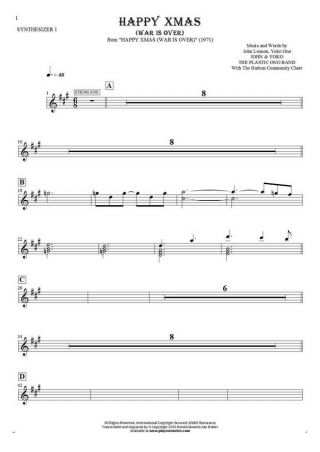 Happy Xmas (War Is Over) - Noten für Synthesizer - String Ensemble