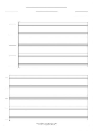 Free Blank Sheet Music - Score for 5 voices