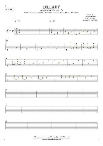 Lullaby - Rosemary's Baby - Tablature for guitar