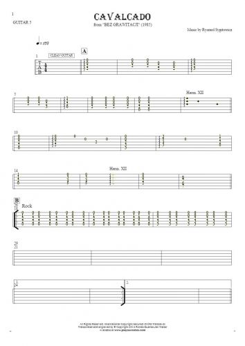 Cavalcado - Tablature for guitar - guitar 5 part