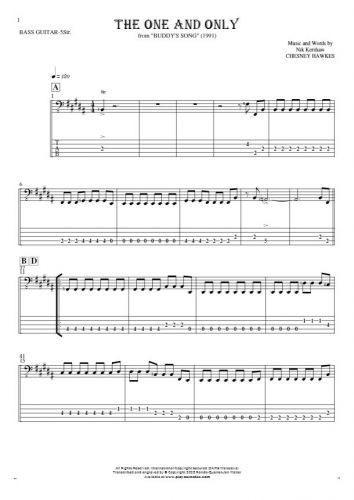 The One And Only - Noten und Tabulatur für Bassgitarre (5-Str.)
