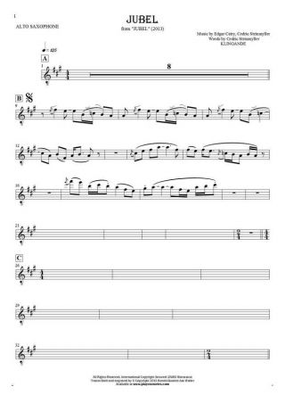 Jubel - Noten für Alt Saxophon