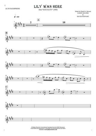 Lily Was Here - Notes for alto saxophone