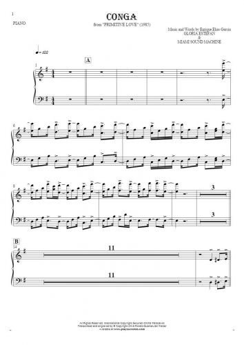 Conga - Noten für Klavier
