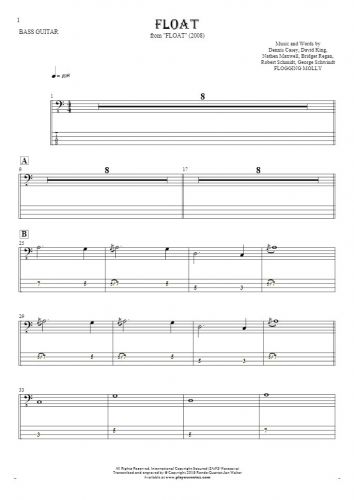 Float - Notes and tablature for bass guitar