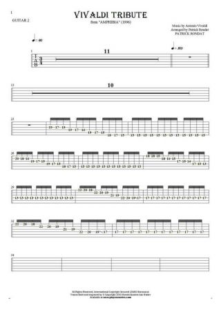 Vivaldi Tribute - Tabulatur (Rhythm Werte) für Gitarre - Gitarrestimme 2