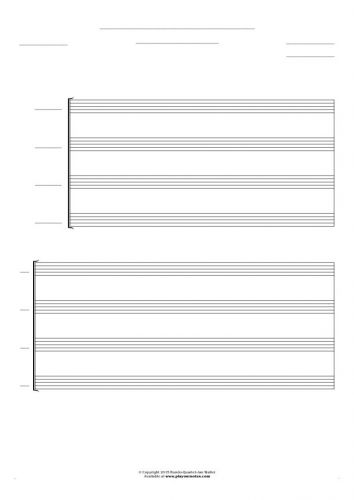 Free Blank Sheet Music - Score for 4 voices