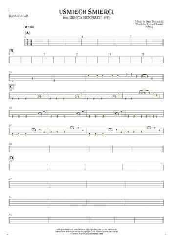 Smile of Death - Tablature for bass guitar