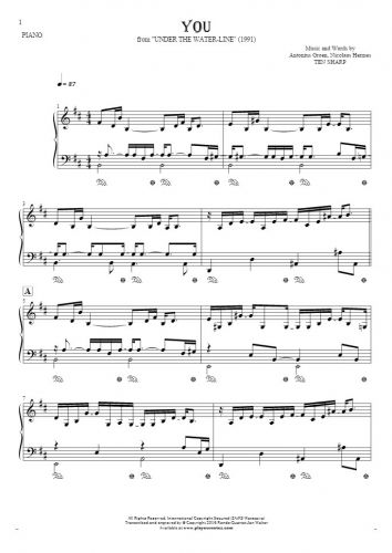 You - Notes for piano
