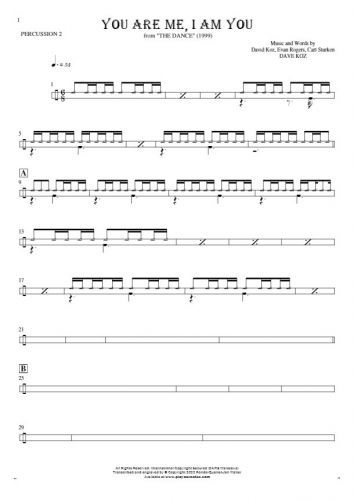 You Are Me, I Am You - Notes for percussion instruments - percussion instruments 2
