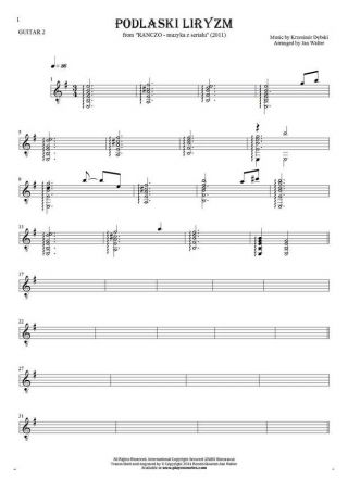 Podlaski liryzm (Ranczo) - Noten für Gitarre - Gitarrestimme 2