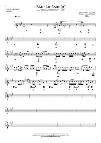Smile of Death - Notes and chords for solo voice with accompaniment
